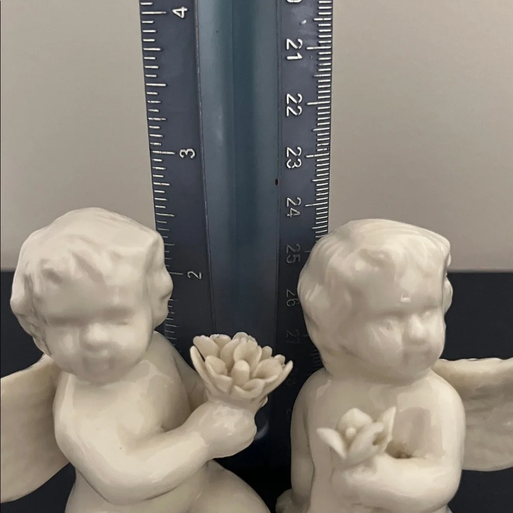 Porcelain Angel-Fairys-Cherubs 2 Vintage Excellent Condition white porcelain
